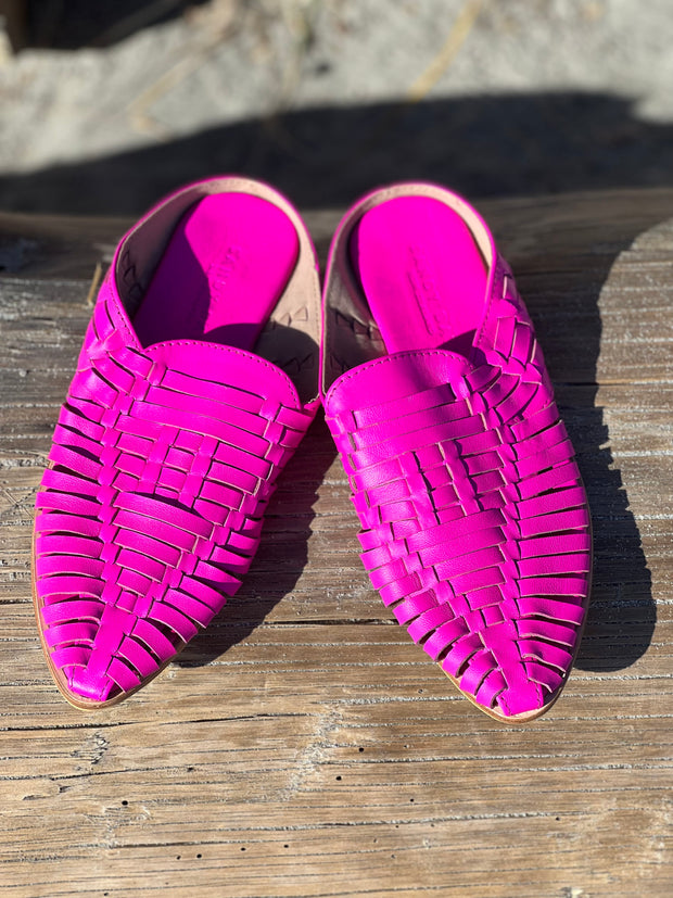 Java Woven Slides Hot Pink WIDE FIT