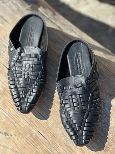 Java Woven Slides Black WIDE FIT