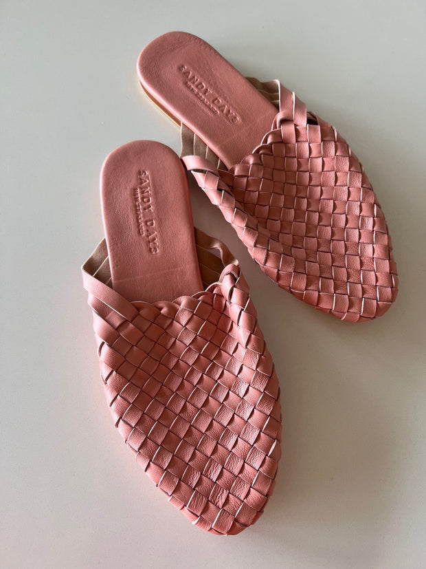 Nyah Woven Mule Baby Pink WIDE FIT - STOCKTAKE CLEARANCE