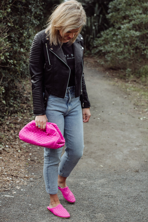 Nyah Woven Mule Hot Pink