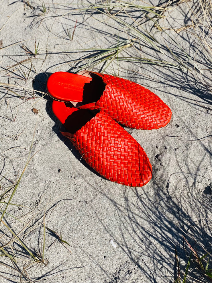 Nyah Woven Mule Tangerine WIDE FIT