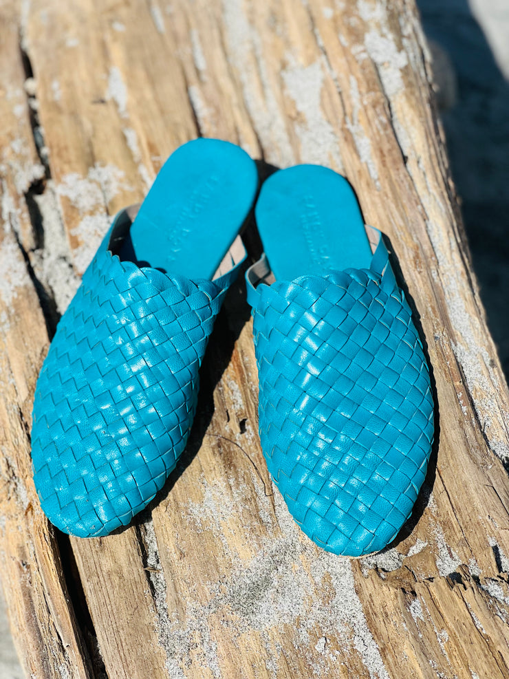 Nyah Woven Mule Turquoise WIDE FIT