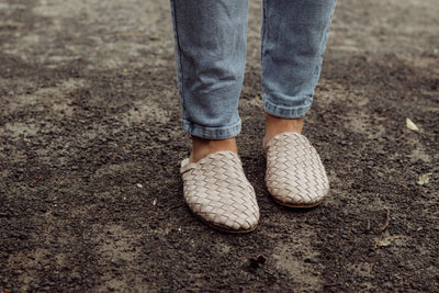 Nyah Woven Mule Beige WIDE FIT