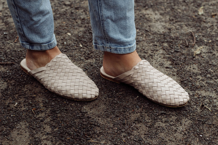 Nyah Woven Mule Beige WIDE FIT