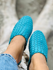 Nyah Woven Mule Turquoise WIDE FIT