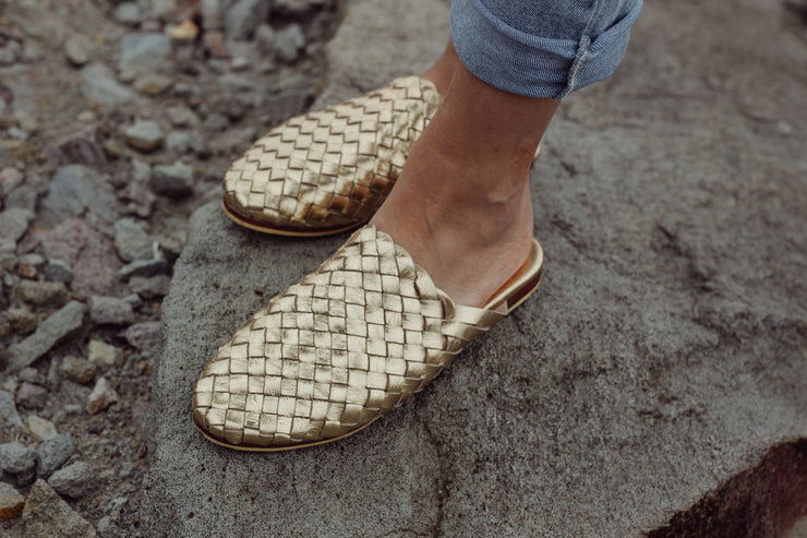 Nyah Woven Mule Gold
