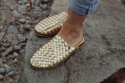 Nyah Woven Mule Gold WIDE FIT