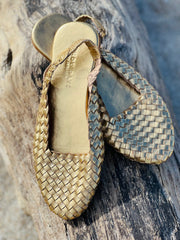 Sienna Gold Woven Slide - CLOSING DOWN SALE 50% OFF
