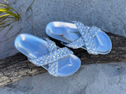 Tilly Woven Silver Slides