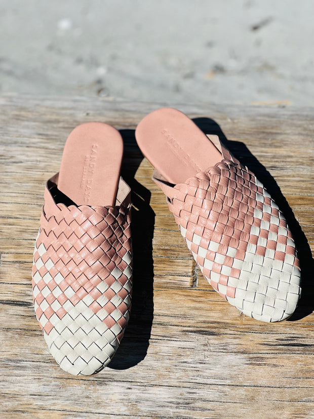 Nyah Woven Mule Blush and White Blend - CLEARANCE SALE 50% OFF