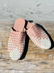 Nyah Woven Mule Blush and White Blend - CLEARANCE SALE 50% OFF