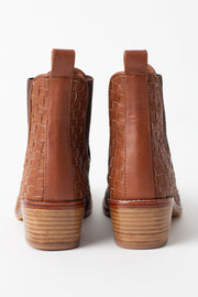 Macey Tan Woven Boots - CLOSING DOWN SALE 60% OFF