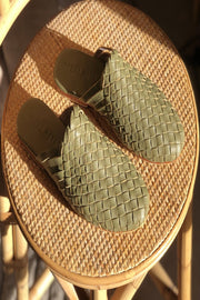 Nyah Woven Mule Olive Wide Fit