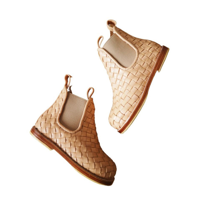 Woven mini boots Blush