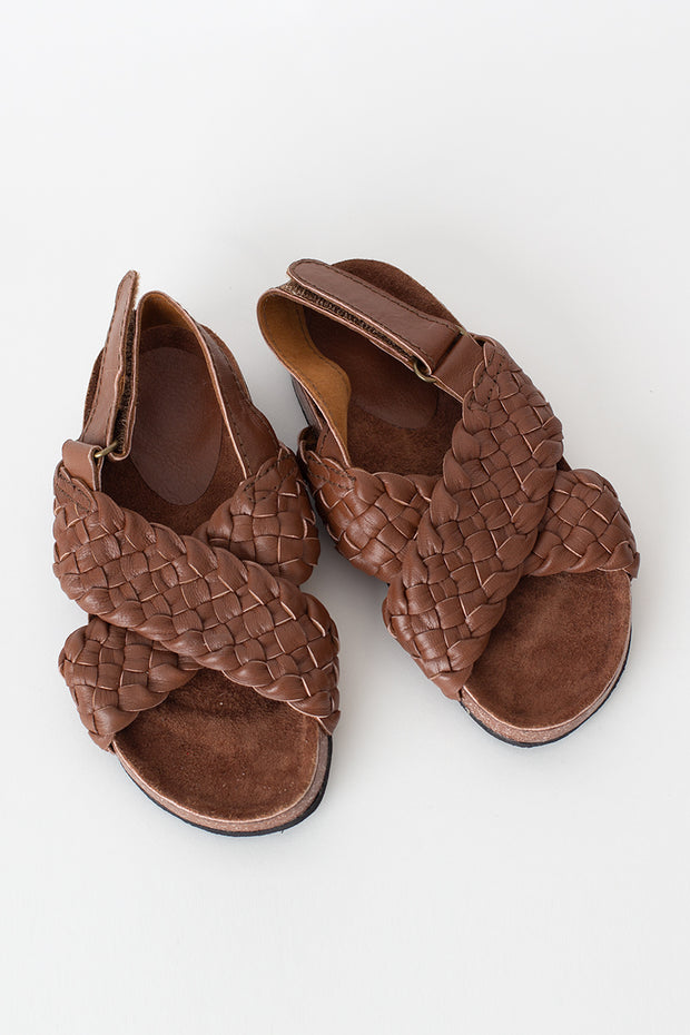 Carvil Plait Tan Slides