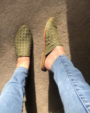 Nyah Woven Mule Olive - STOCKTAKE CLEARANCE SALE