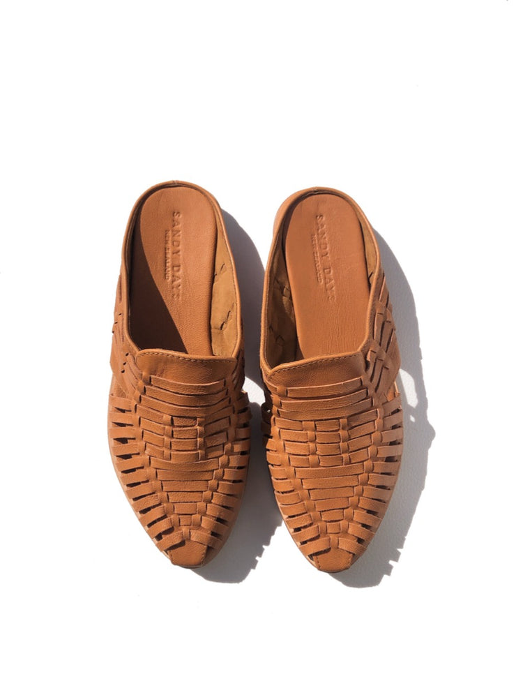 Java Woven Slides Tan WIDE FIT