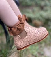 Woven mini boots Blush