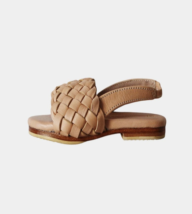 Woven Mini Slides Beige