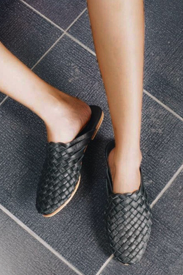 Nyah Woven Mule Black - CLEARANCE SALE 50% OFF